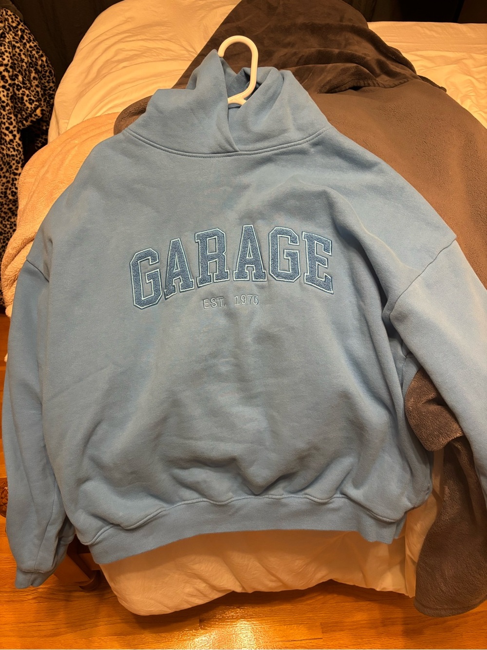 Garage Light Blue Crewneck Pullover Sweater